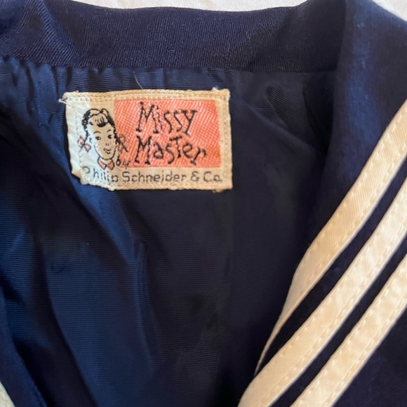 Navy Sailor Jacket Pleated Skirt Missy Master by Philip Schneider & Co 1950's 3T - Picture 2 of 7